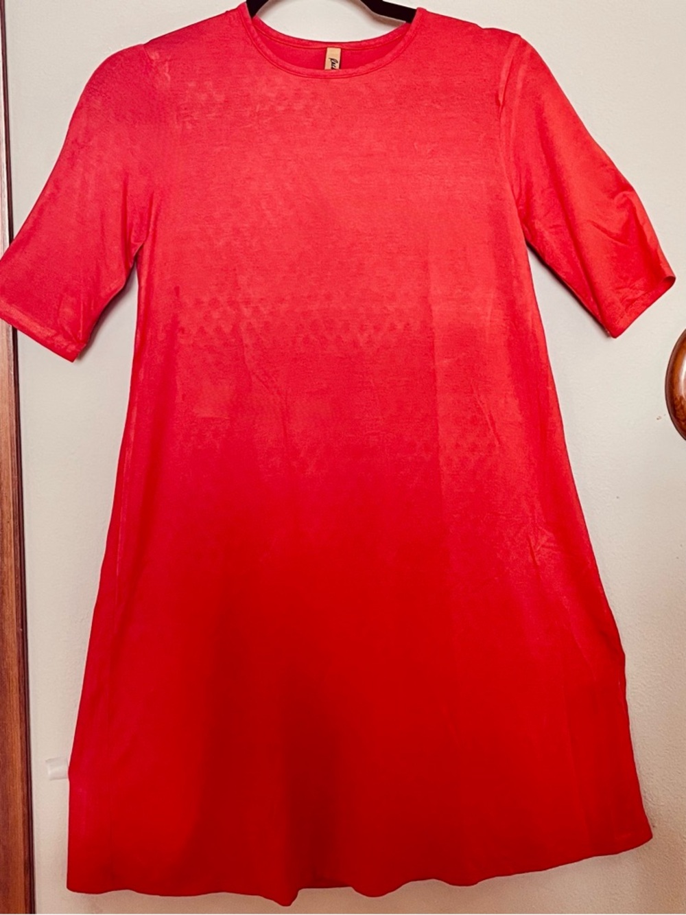Rachel Pally Bright tangerine Short-Sleeve Shift Dress Sz M